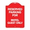 Signmission Parking Reserved for Motel Guest Only, Red & White Aluminum Sign, 18" x 24", RW-1824-23382 A-DES-RW-1824-23382 - alternate 1